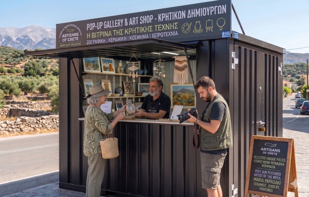 Κιόσκι κοντεινερ pop up στα ανιά και τη Κρήτη.