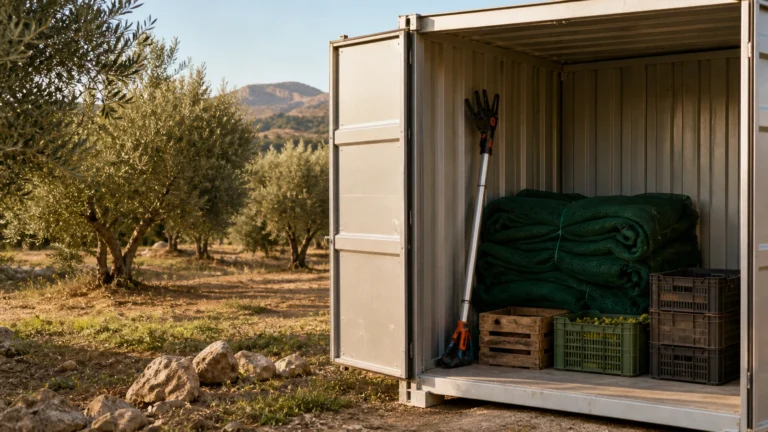 container for olive harvest storage for equipment